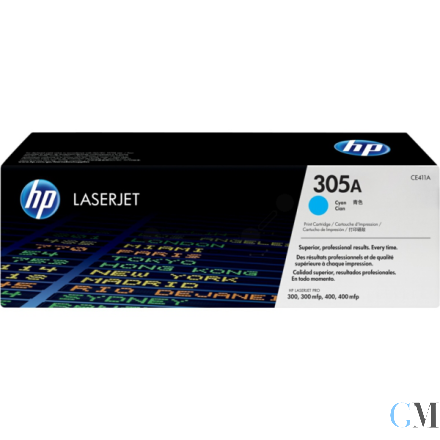Original HP CE411A/305A Tonerkartusche cyan, 2.600 Seiten ISO/IEC 19798