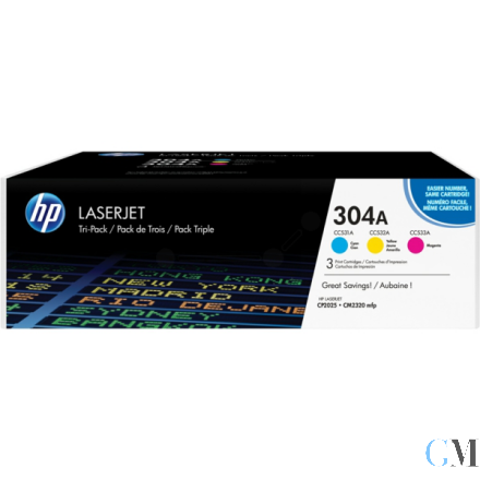 Original HP CF372AM/304A Tonerkartusche MultiPack C,M,Y, 3x2.800 Seiten ISO/IEC 19798 VE=3