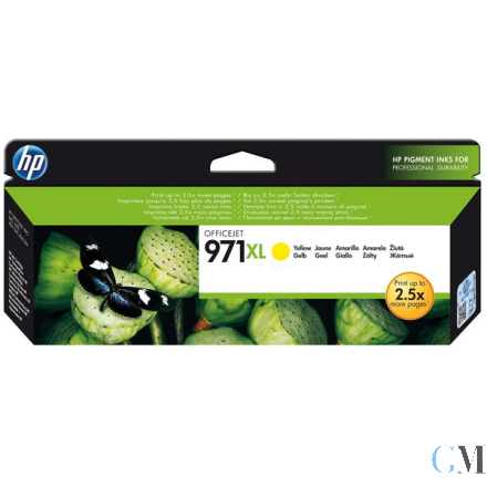 Original HP CN628AE/971XL Tintenpatrone gelb High-Capacity, 6.600 Seiten ISO/IEC 24711 83ml