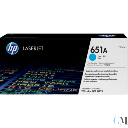 Original HP CE341A/651A Tonerkartusche cyan, 16.000 Seiten ISO/IEC 19798