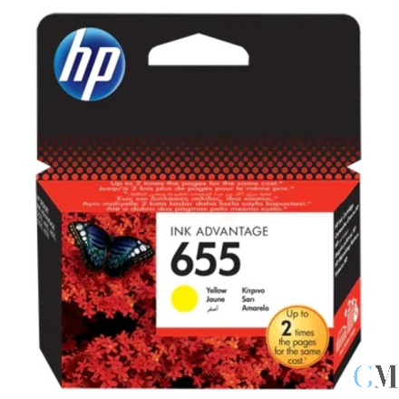 Original HP CZ112AE/655 Druckkopfpatrone gelb, 600 Seiten ISO/IEC 24711