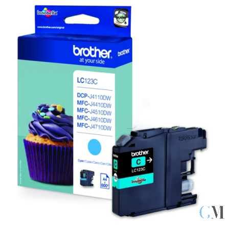 Original Brother LC-123C Tintenpatrone cyan, 600 Seiten ISO/IEC 24711 5,9ml