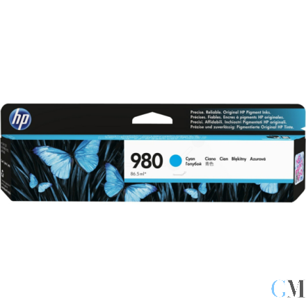 Original HP D8J07A/980 Tintenpatrone cyan, 6.600 Seiten ISO/IEC 24711 86.5ml