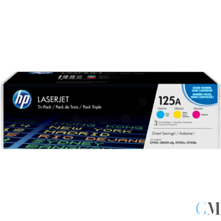 Original HP CF373AM/125A Tonerkartusche MultiPack C,M,Y, 3x1.400 Seiten ISO/IEC 19798 VE=3