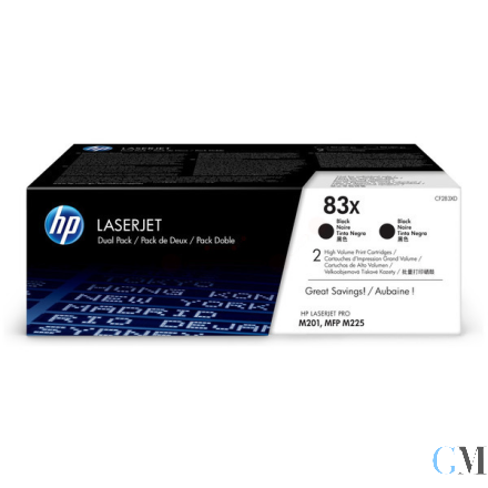 Original HP CF283XD/83X Tonerkartusche Doppelpack, 2x2.200 Seiten ISO/IEC 19752 VE=2