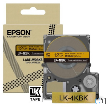 Original Epson C53S654001/LK-4KBK Farbband schwarz auf gold 12mm x 5m