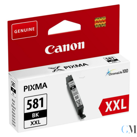 Original Canon 1998C001/CLI-581BKXXL Tintenpatrone schwarz extra High-Capacity, 6.360 Seiten ISO/IEC 19752 858 Fotos 11.7ml