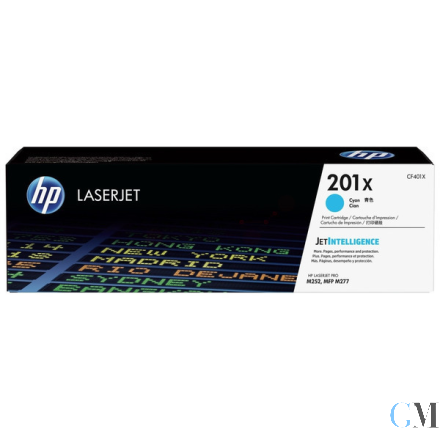 Original HP CF401X/201X Tonerkartusche cyan High-Capacity, 2.300 Seiten ISO/IEC 19752