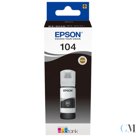 Original Epson C13T00P140/104 Tintenflasche schwarz, 4.500 Seiten 65ml