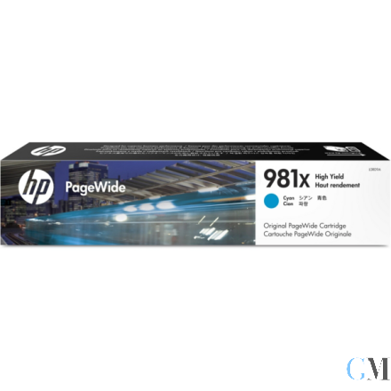 Original HP L0R09A/981X Tintenpatrone cyan, 10.000 Seiten ISO/IEC 19798 116ml