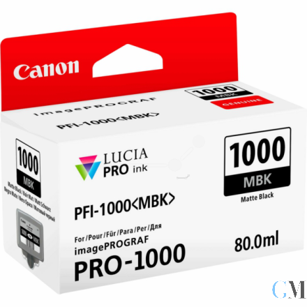 Original Canon 0545C001/PFI-1000MBK Tintenpatrone schwarz matt, 5.490 Seiten 80ml