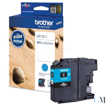 Original Brother LC-12EC Tintenpatrone cyan, 1.200 Seiten ISO/IEC 24711