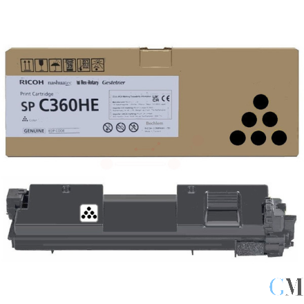 Original Ricoh 408184/SPC360HE Toner-Kit schwarz High-Capacity, 7.000 Seiten ISO/IEC 19752