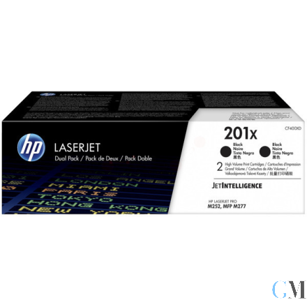 Original HP CF400XD/201X Tonerkartusche schwarz High-Capacity Doppelpack, 2x2.800 Seiten ISO/IEC 19752 VE=2