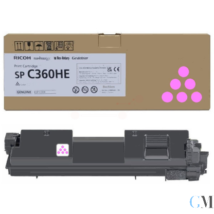 Original Ricoh 408186/SPC360HE Toner-Kit magenta High-Capacity, 5.000 Seiten ISO/IEC 19752
