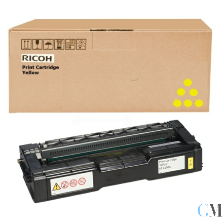 Original Ricoh 407719 Toner gelb High-Capacity, 6.000 Seiten ISO/IEC 19798