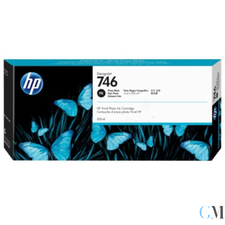 Original HP P2V82A/746 Tintenpatrone schwarz foto 300ml
