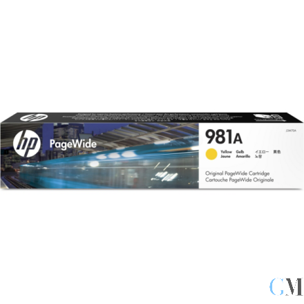 Original HP J3M70A/981A Tintenpatrone gelb, 6.000 Seiten ISO/IEC 19798 68,5ml