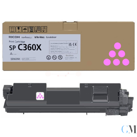 Original Ricoh 408252/SPC360X Toner-Kit magenta extra High-Capacity, 9.000 Seiten ISO/IEC 19752