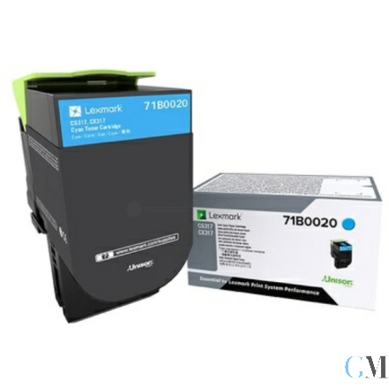 Original Lexmark 71B20C0 Toner-Kit cyan return program, 2.300 Seiten ISO/IEC 19752