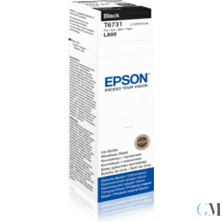 Original Epson C13T67314A/T6731 Tintenflasche schwarz, 1.800 Seiten 70ml
