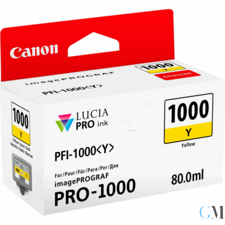 Original Canon 0549C001/PFI-1000Y Tintenpatrone gelb, 3.365 Seiten 80ml
