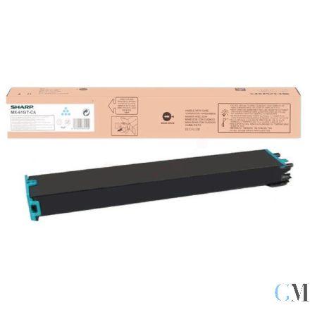 Original Sharp MX-61GTCA Toner cyan High-Capacity, 24.000 Seiten ISO/IEC 19752
