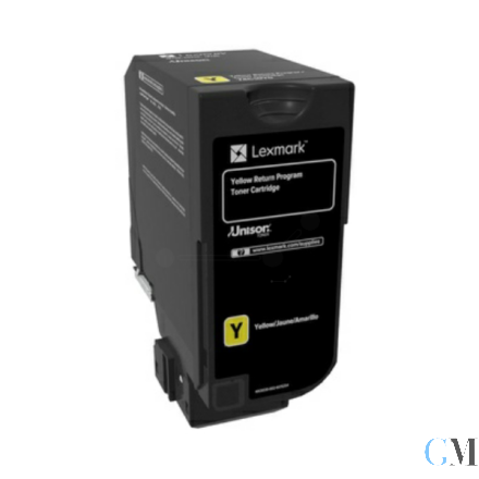 Original Lexmark 74C2HYE Toner-Kit gelb return program corporate, 12.000 Seiten ISO/IEC 19798