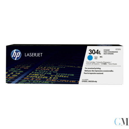 Original HP CC531L/304L Tonerkartusche cyan economy, 1.400 Seiten ISO/IEC 19798