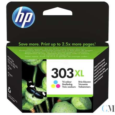 Original HP T6N03AE/303XL Druckkopfpatrone color High-Capacity, 415 Seiten 10ml