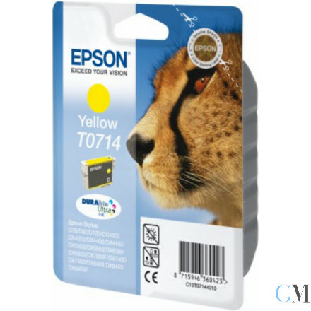 Original Epson C13T07144012/T0714 Tintenpatrone gelb, 415 Seiten ISO/IEC 19752 5,5ml
