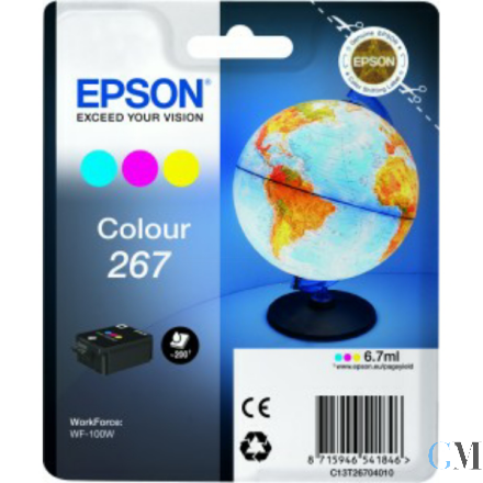 Original Epson C13T26704010/267 Tintenpatrone color, 200 Seiten 6,7ml