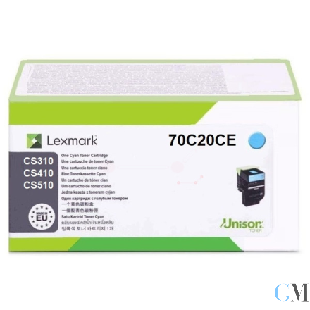 Original Lexmark 70C20CE/702C Toner-Kit cyan corporate, 1.000 Seiten ISO/IEC 19798