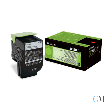 Original Lexmark 80C20KE/802KE Toner-Kit schwarz corporate, 1.000 Seiten ISO/IEC 19798