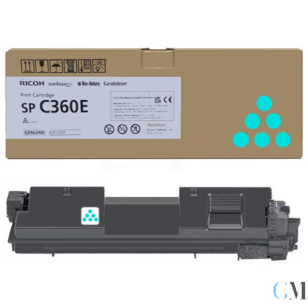 Original Ricoh 408189/SPC360E Toner-Kit cyan, 1.500 Seiten ISO/IEC 19752