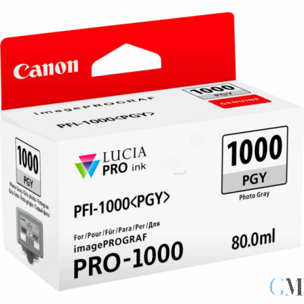 Original Canon 0553C001/PFI-1000PGY Tintenpatrone fotograu, 3.165 Seiten 80ml