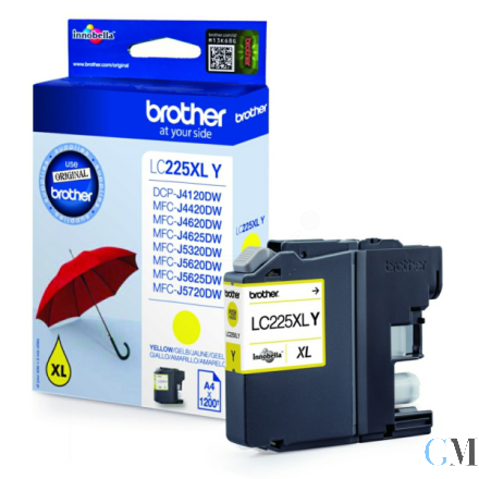 Original Brother LC-225XLY Tintenpatrone gelb, 1.200 Seiten ISO/IEC 24711 11.8ml