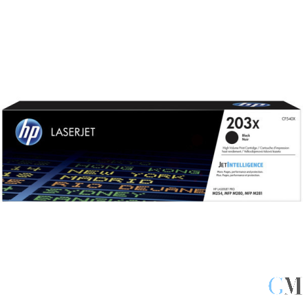 Original HP CF540X/203X Tonerkartusche schwarz High-Capacity, 3.200 Seiten ISO/IEC 19798