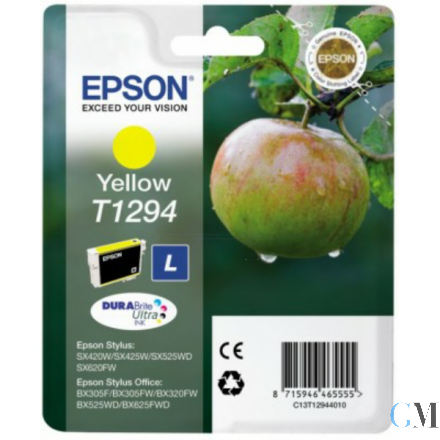Original Epson C13T12944012/T1294 Tintenpatrone gelb, 515 Seiten ISO/IEC 19752 7ml