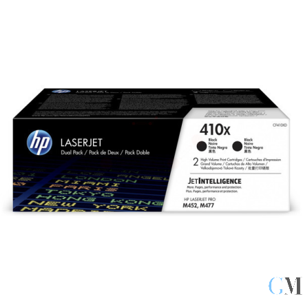 Original HP CF410XD/410X Tonerkartusche schwarz High-Capacity Doppelpack, 2x6.500 Seiten ISO/IEC 19798 VE=2