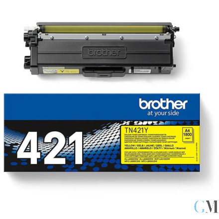 Original Brother TN-421Y Toner-Kit gelb, 1.800 Seiten ISO/IEC 19752