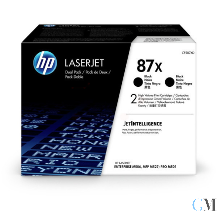 Original HP CF287XD/87X Tonerkartusche High-Capacity Doppelpack, 2x18.000 Seiten ISO/IEC 19752 VE=2