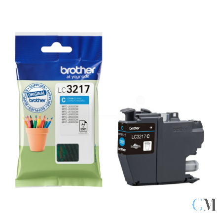 Original Brother LC-3217C Tintenpatrone cyan, 550 Seiten ISO/IEC 24711 9ml