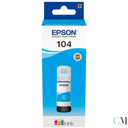 Original Epson C13T00P240/104 Tintenflasche cyan, 7.500 Seiten 65ml