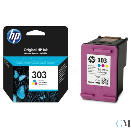 Original HP T6N01AE/303 Druckkopfpatrone color, 165 Seiten 4ml