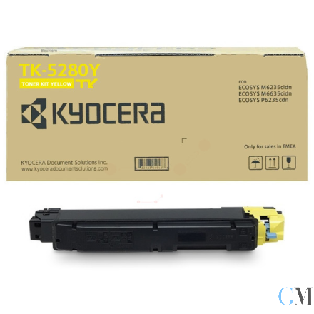 Original Kyocera 1T02TWANL0/TK-5280Y Toner-Kit gelb, 11.000 Seiten ISO/IEC 19752