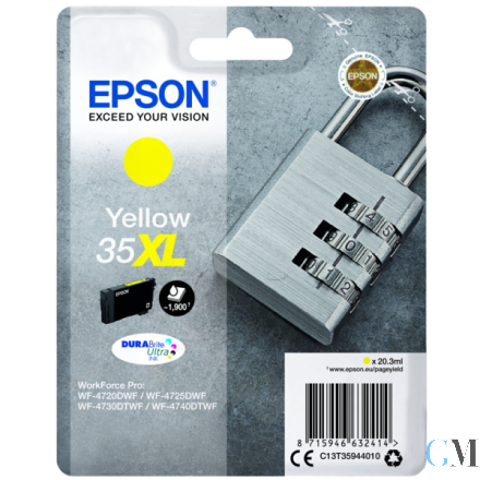 Original Epson C13T35944010/35XL Tintenpatrone gelb High-Capacity, 1.900 Seiten 20,3ml