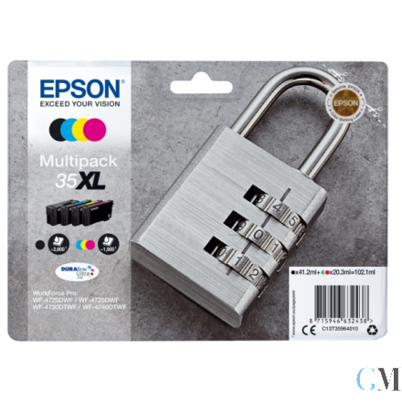 Original Epson C13T35964010/35XL Tintenpatrone MultiPack Bk,C,M,Y High-Capacity 41,2ml + 3x20,3ml VE=4