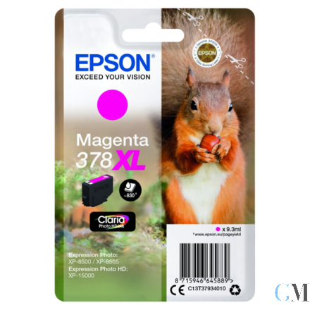 Original Epson C13T37934010/378XL Tintenpatrone magenta High-Capacity, 830 Seiten 9,3ml