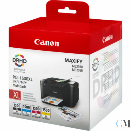 Original Canon 9182B004/PGI-1500XLCMYBK Tintenpatrone MultiPack Bk,C,M,Y 34ml + 3x12ml VE=4
